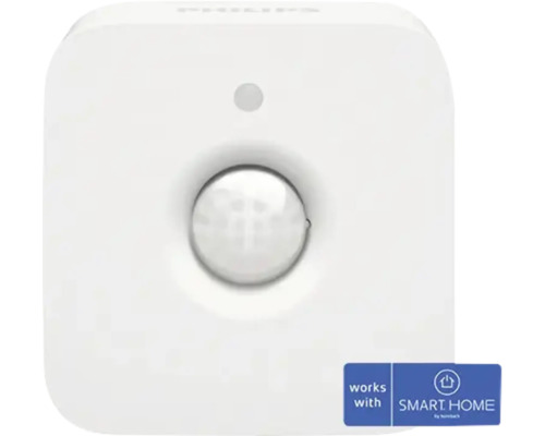 Détecteur de mouvement blanc carré avec lentille de détection ronde, compatible avec SMART HOME by Hornbach.