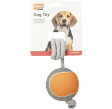 Jouet pour chien Karlie corde avec balle de tennis en tissu, Karlie Logo.
