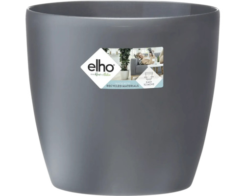 Blumentopf Elho Brussels Kunststoff Ø 47 cm H 43 cm anthrazit Elho Blumentopf aus recyceltem Kunststoff, rund, grau. Elho Logo. Hergestellt aus recycelten Materialien. Leicht zu bewegen.