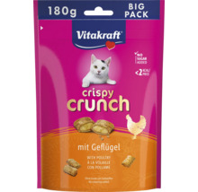 Friandise pour chat Vitakraft Crispy Crunch à la volaille, sachet de 180 grammes sans sucre ajouté.