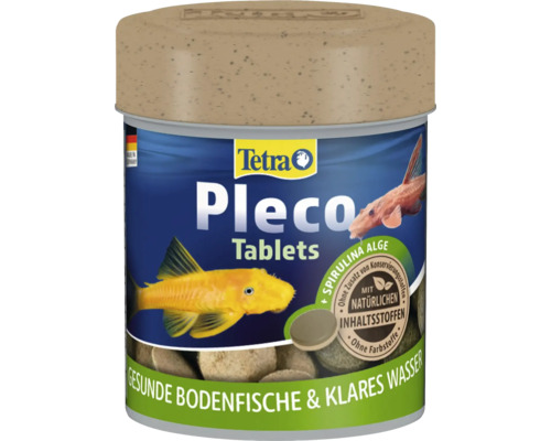 Tetra Pleco Tablets 120 Futtertabletten Tetra Pleco Tablets, Fischfutter-Tabletten für Bodenfische mit Spirulina-Algen in der Dose.