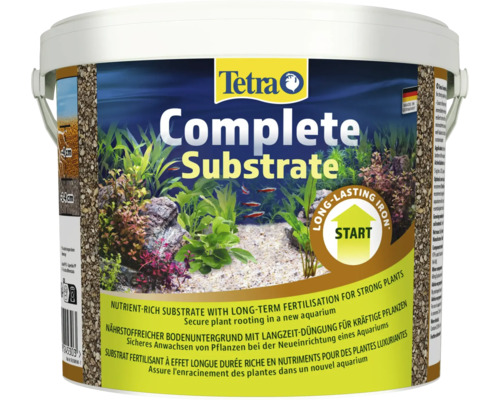 Tetra Complete Substrate Aquarien-Bodengrund im Eimer, nährstoffreicher Untergrund für Langzeitdüngung und kräftiges Pflanzenwachstum.