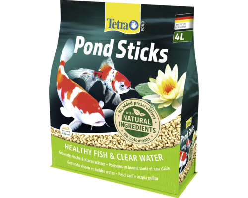 Nourriture Tetra Pond Sticks, 4 litres, pour des poissons sains et une eau claire, ingrédients naturels, fabriquée en Allemagne.