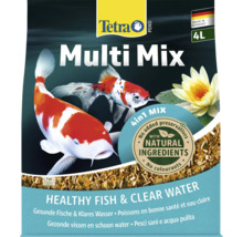 Tetra Logo, nourriture Tetra Pond Multi Mix 4 en 1, 4 litres, fabriqué en Allemagne, ingrédients naturels, pour des poissons sains.