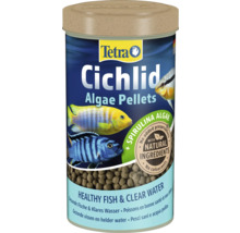 Tetra Cichlid Algae Pellets, nourriture pour cichlidés aux algues spiruline et ingrédients naturels en boîte.
