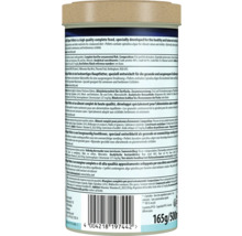 Vue arrière d'un emballage Tetra Cichlid Algae Pellets avec ingrédients, instructions de nourrissage et code-barres.