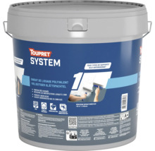 Enduit de lissage polyvalent Toupret System en seau, pour divers supports, comble les irrégularités jusqu'à 3 millimètres.