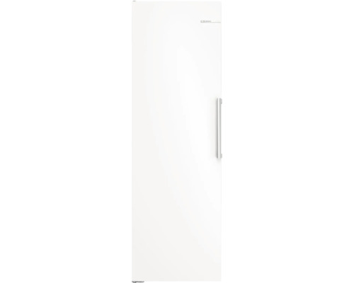 Hoher weisser Kühlschrank mit vertikalem Griff und Bosch Logo