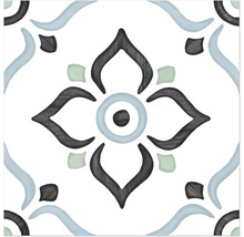 Carreau avec motif ornemental et floral de style vintage