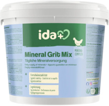 Weißer Eimer ida Mineral-Grit-Mix für Geflügel, tägliche Mineralversorgung zur Förderung der Eierschalenstabilität und Legeleistung.
