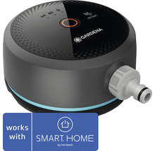 Programmateur Gardena smart Water Control pour l arrosage du jardin avec logo Gardena et logo Smart Home by Hornbach.