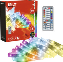 Brilo LED-Streifen 10 Meter mit Fernbedienung, Musiksensor und RGBIC-Technologie.