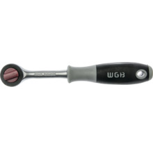 Cliquet réversible WGB en acier chrome-vanadium avec poignée ergonomique noire et grise.