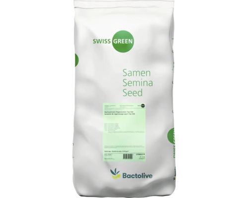 Rasensamen Swiss Green Nachsaatrasen Regeneration Top 320 mit Bactolive im 10 Kilogramm Sack.