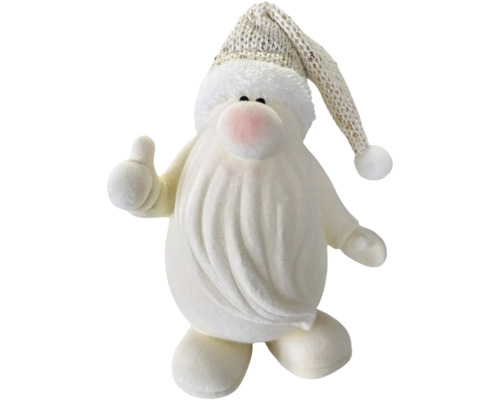 Weihnachtsfigur Weihnachtsmann aus Plüsch mit langem Bart und Strickmütze
