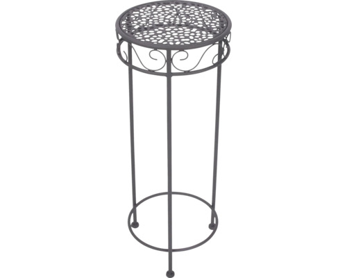 Runder Blumenhocker aus Metall mit dekorativem Lochmuster und Ornamenten.