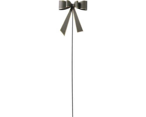 Dekoschleife am Stab in Schwarz mit goldenem Rand für Gestecke und Dekoration.