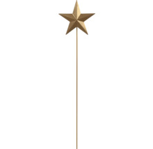 Goldener Gartenstecker Stern aus Metall für die Weihnachtsdekoration.