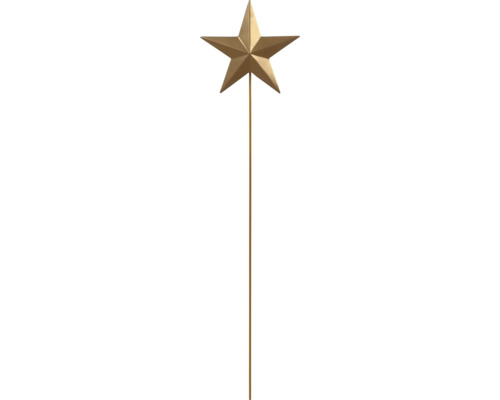 Goldener Gartenstecker Stern aus Metall für die Weihnachtsdekoration.
