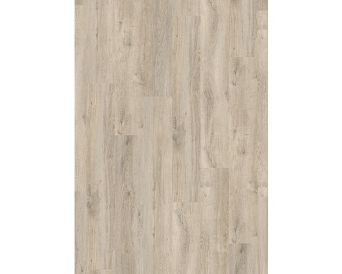 Échantillon pour sol vinyle CLIC55 Karibia Taupe plancher de maison de campagne raccord clipsé 1461 x 240 x 4,5 mm Gros plan d''un sol stratifié à décor bois