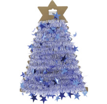Blaue Weihnachtsgirlande mit Sternen, 5 Meter lang, auf sternförmigem Karton gewickelt.