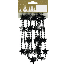 Schwarze Sternengirlande mit Perlen für die Weihnachtsdekoration.