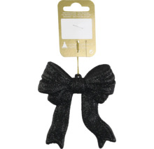 Weihnachtsanhänger Schleife mit schwarzem Glitzer