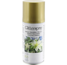 Glitterspray in der Sprühdose mit goldfarbenem Deckel für Dekorationen.