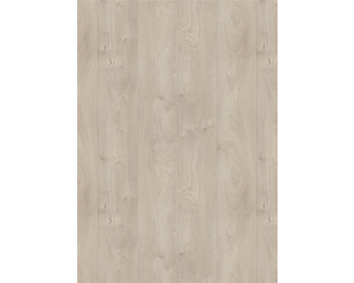 Revêtement de sol stratifié décor bois clair avec veinures et nœuds.