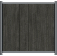 Panneau de clôture pare-vue en bois composite avec structure bois et cadre en aluminium anthracite