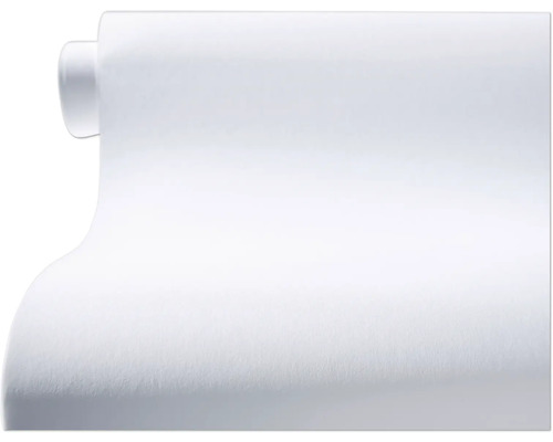 Papier peint intissé blanc lisse en rouleau.