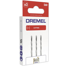 Dremel Logo, jeu de 3 fraises pour cloisons sèches 560, diamètre 3,2 millimètres, pour la découpe de plaques de plâtre.