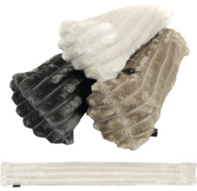 Bourrelet de porte en peluche douce avec structure nervurée en différentes couleurs.