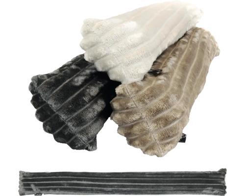 Bourrelets de porte nervurés en fausse fourrure douce de différentes couleurs.