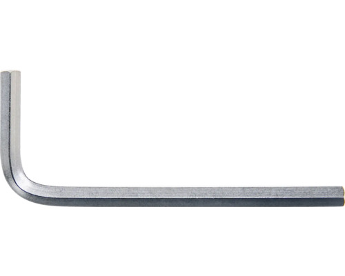 Silberner Innensechskantschlüssel in L-Form aus Metall.