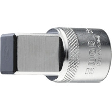 Adaptateur de clé à douille WGB en acier chrome-vanadium avec moletage et entraînement carré.