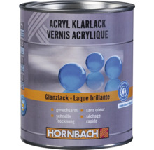 Vernis acrylique brillant Hornbach, peu odorant et à séchage rapide avec le label écologique Ange Bleu. Hornbach Logo.