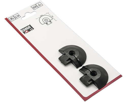 Cargo Point Logo, deux pièces en plastique pour transport sur carte blister, largeur environ 5 centimètres, adaptées aux barres de toit.