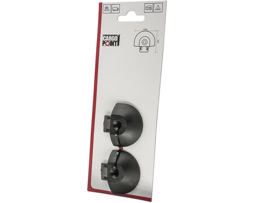 Oeillets de chargement Cargo Point pour véhicules et camping, 2 pièces, plastique, 4,5 par 5 centimètres.