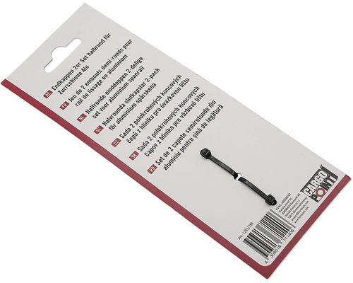 Jeu de 2 embouts demi-ronds pour rail de lissage en aluminium. Cargo Point Logo.