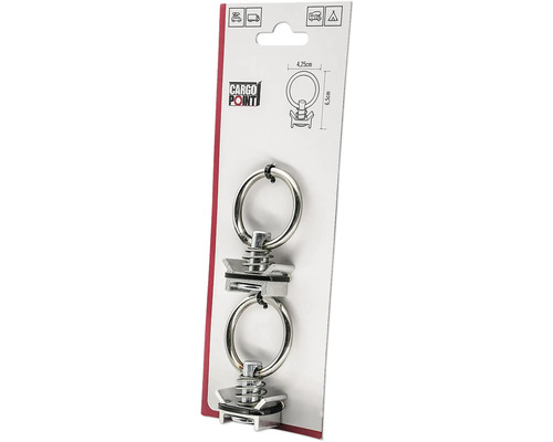 Logo Cargo Point, anneau d'arrimage pour rails d'arrimage, lot de 2, métal. Convient pour voiture, camion, camping-car et tentes.