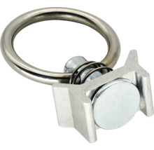 Point d'ancrage simple stud avec anneau en acier galvanisé pour rails aéronautiques.