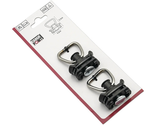 Cargo Point embout pour rails d'arrimage, 2 pièces, anneau d'ancrage avec anneau en D pour sécuriser le chargement, Cargo Point Logo.