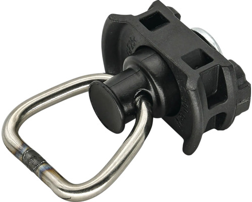 Pion d'ancrage simple avec anneau pour rails d'arrimage en plastique et acier.