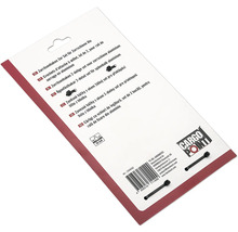 Dos de l emballage pour un set de crochets d attache à oeillet pour rails de serrage en aluminium, charge 50 décanewtons, Cargo Point Logo.