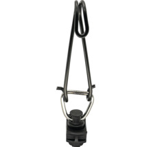 Embout simple pour rails aéronautiques en métal et plastique, noir et argenté.