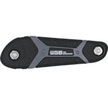 Schwarzer und grauer WGB Klapphalter für Stiftschlüssel-Satz mit ergonomischem Griff und WGB Logo.