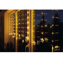 Rideau lumineux à LED avec étoiles à la fenêtre, lumière blanc chaud, éclairage de Noël pour l'intérieur.