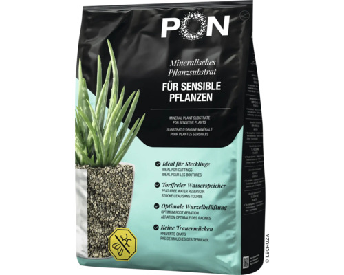 Lechuza-Pon mineralisches Pflanzsubstrat für sensible Pflanzen, torffrei, zur Wurzelbelüftung und Vorbeugung von Trauermücken.