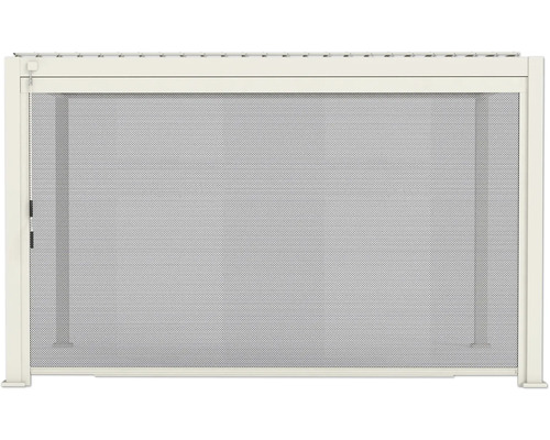 Paroi latérale pour pavillon en tissu textile à mailles fines avec cadre blanc robuste pour la protection visuelle et solaire.